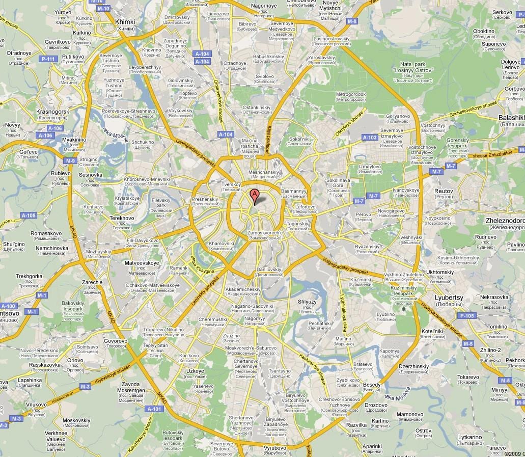 Moskva გარეუბანში რუკა
