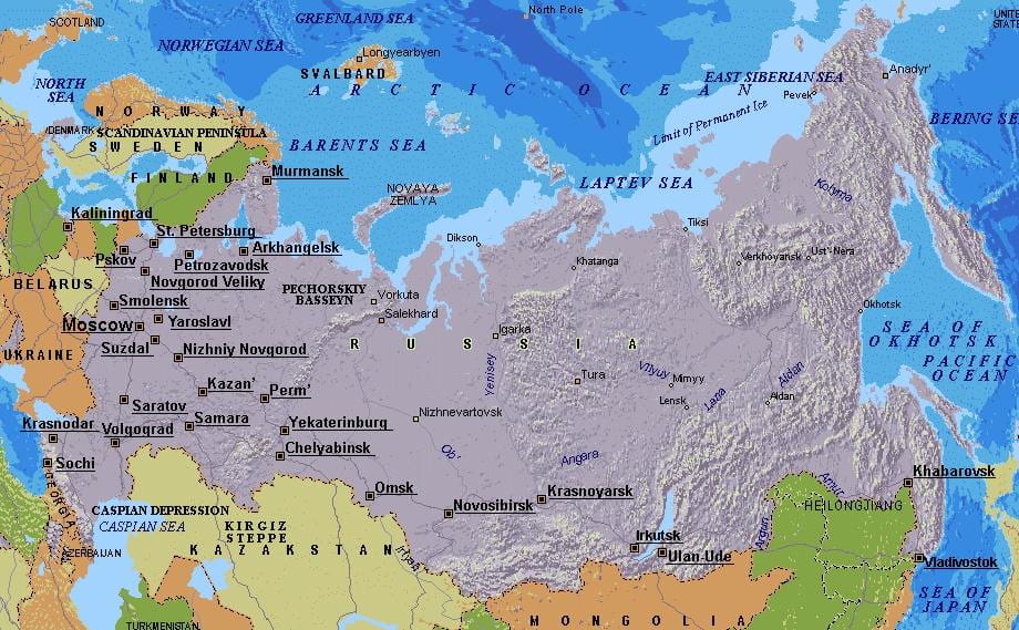 რუკა მოსკოვი, რუსეთი