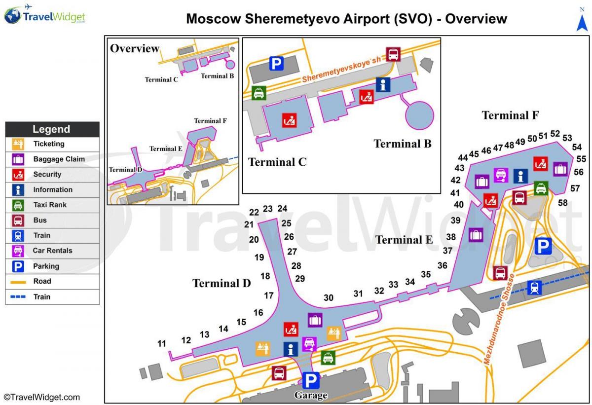 მოსკოვის Sheremetyevo აეროპორტის რუკა