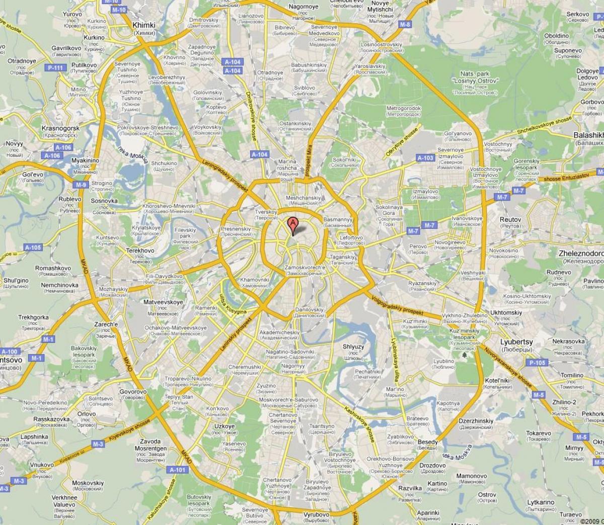 Moskva გარეუბანში რუკა