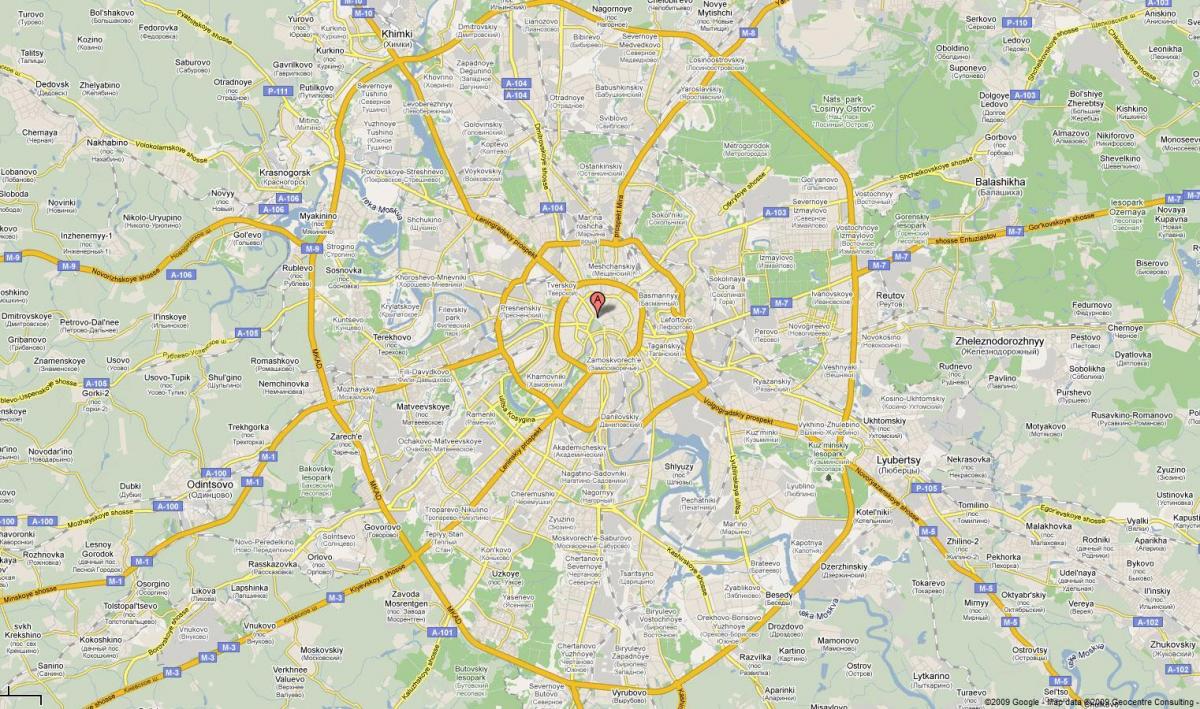 Moskva გზატკეცილი რუკა