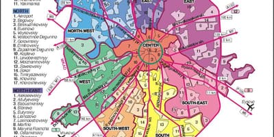 რუკა მოსკოვის arrondissement
